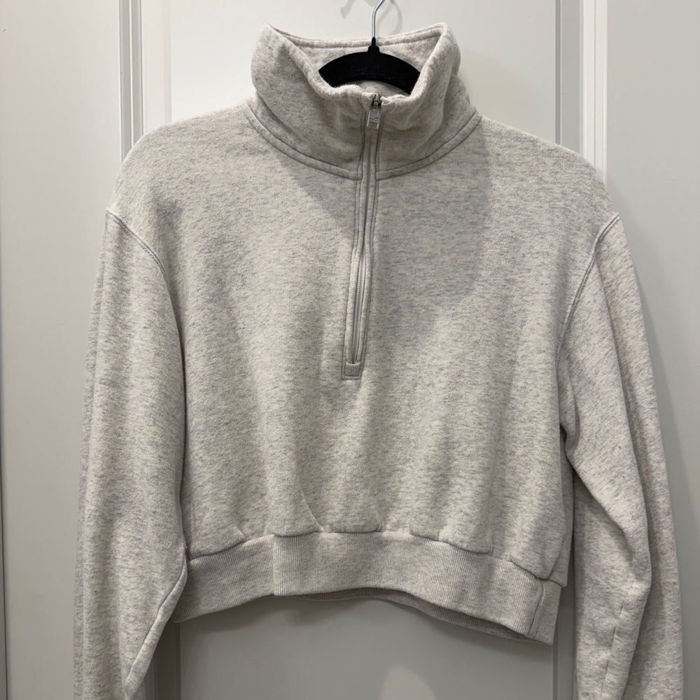 Hollister Cream Fleece-Lined Sweatshirt